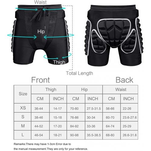  KUYOU Protection Hip,3D Padded Shorts Breathable Protective Gear for Ski Skate Snowboard Skating Skiing