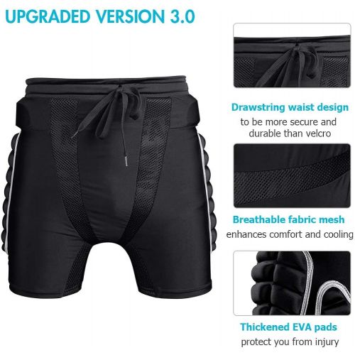  KUYOU Protection Hip,3D Padded Shorts Breathable Protective Gear for Ski Skate Snowboard Skating Skiing