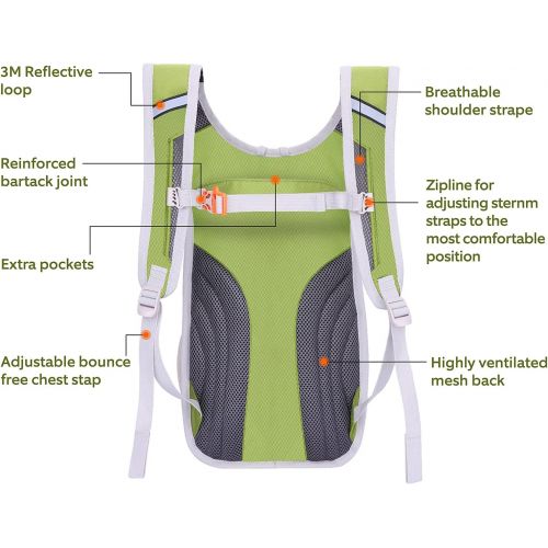  KUYOU Hydration Pack,Hydration Backpack with 2L Hydration Bladder Lightweight Insulation Water Pack for Running Hiking Riding Camping Cycling Climbing Fits Men & Women