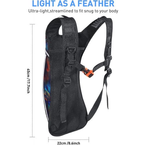  KUYOU Hydration Pack,Hydration Backpack with 2L Hydration Bladder Lightweight Insulation Water Pack for Festivals,Raves, Hiking, Biking, Climbing, Running and More