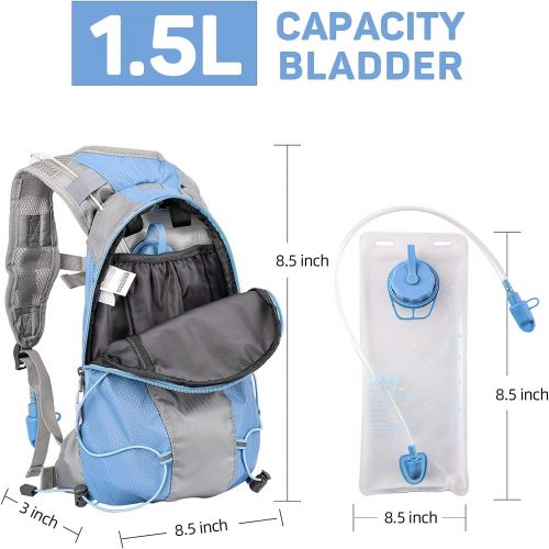  KUYOU Hydration Pack for Kids Hydration Water Backpack with 1.5L Hydration Bladder Lightweight Insulated Water Pack for Festivals Raves Hiking Biking Climbing Running