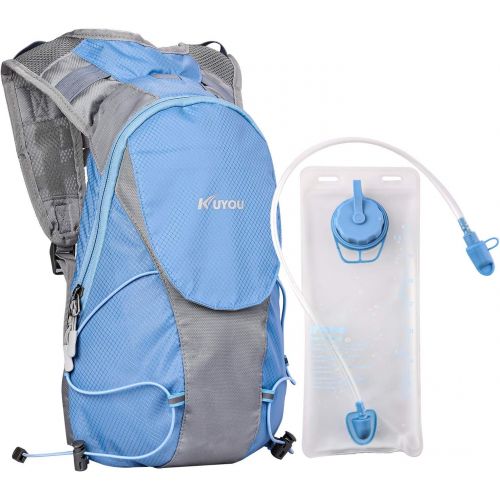  KUYOU Hydration Pack for Kids Hydration Water Backpack with 1.5L Hydration Bladder Lightweight Insulated Water Pack for Festivals Raves Hiking Biking Climbing Running