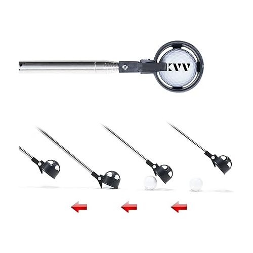  KVV Golf Ball Retriever Telescopic, Stainless Extended Stick