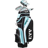 KVV Women’s Complete Golf Clubs Package Set Includes Driver, Fairway, Hybrid, 5#-P# Irons, Putter, Cart Bag, Head Covers, Right Handed