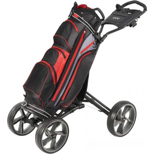  [아마존베스트]KVV 4 Wheel Foldable/Collapsible Golf Push Cart-with Super Strong & Lightweight Aluminum Frame-One Step to Open and Close