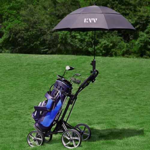  [아마존베스트]KVV 4 Wheel Foldable/Collapsible Golf Push Cart-with Super Strong & Lightweight Aluminum Frame-One Step to Open and Close