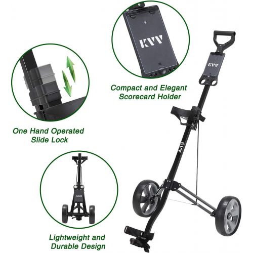  KVV 2-Wheel Aluminum Frame Golf Push Cart