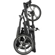 KVV 3 Wheel Foldable Golf Push Cart-with Foot Brake-One Step to Open and Close Cart Seat Attachable
