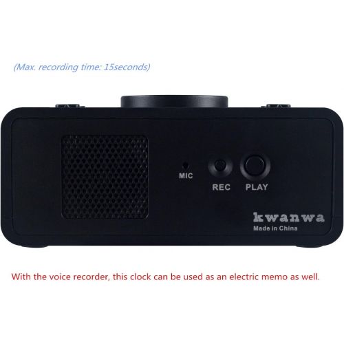  [아마존베스트]KWANWA Battery Operated Only Cordless LED Electronic Alarm Clock with Clear Voice Recording Alarm,1.2 inch Red Numbers Display