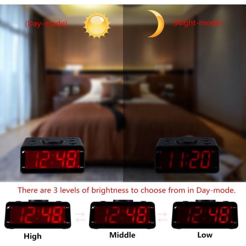  [아마존베스트]KWANWA Battery Operated Only Cordless LED Electronic Alarm Clock with Clear Voice Recording Alarm,1.2 inch Red Numbers Display