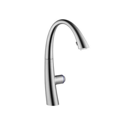  KWC Faucets 10.201.242.127 ZOE TLP Pull Down Kitchen Faucet with light, Splendure Stainless Steel