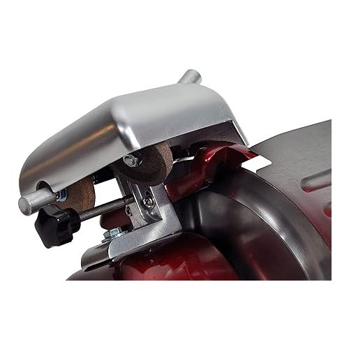  KWS MS-10XT Premium 320W Electric Meat Slicer 10-Inch in Red with Non-sticky Teflon Blade, Frozen Meat/Deli Meat/Cheese/Food Slicer Low Noises Commercial and Home Use [ ETL, NSF Certified ]