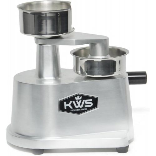 KWS KitchenWare Station KWS HP-100 Hamburger Patty Press maker, Hambuger Press, Stainless Steel bowl Silver