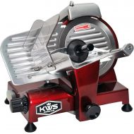 [아마존베스트]KWS KitchenWare Station KWS MS-6RS Premium 200w Electric Meat Slicer 6-Inch in Red Stainless Steel Blade, Frozen Meat Deli Meat Cheese Food Slicer Low Noises Commercial and Home Use