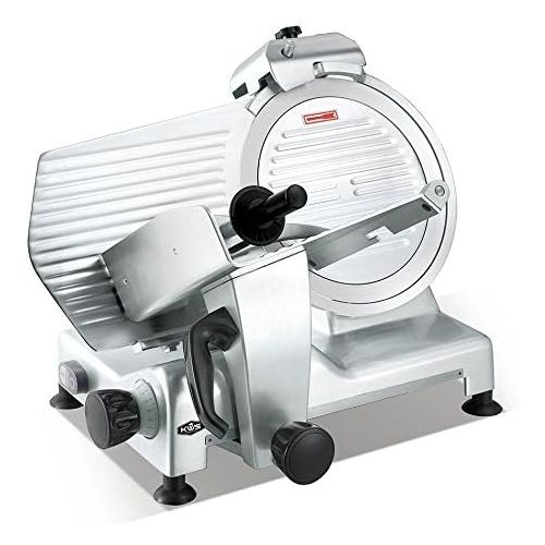  KWS KitchenWare Station KWS MS-12SL Commercial 420w Electric Meat Slicer 12-Inch Triple Safety Locks + Anodized Aluminum Base with Stainless Steel Blade, Frozen Meat/ Cheese/ Food Slicer Low Noises Commer