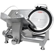 KitchenWare Station KWS Metal Collection Commercial 420W 12 Meat Slicer MS-12DT Anodized Aluminum Base with Teflon Blade + Blade Removal Tool, Frozen MeatCheeseFood Slicer Low Noises Commercial and