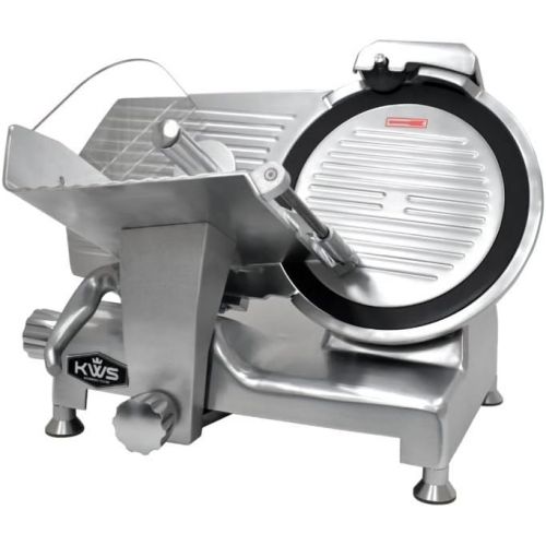  KitchenWare Station KWS Metal Collection Commercial 420W 12 Meat Slicer MS-12DT Anodized Aluminum Base with Teflon Blade + Blade Removal Tool, Frozen MeatCheeseFood Slicer Low Noises Commercial and