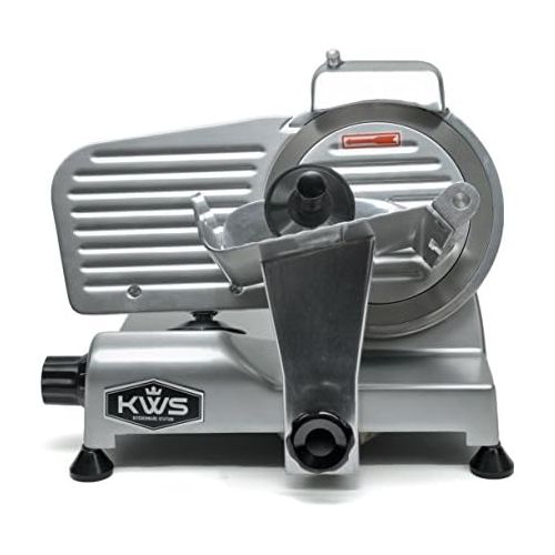  KitchenWare Station KWS Premium 200w Electric Meat Slicer 6 Stainless Steel Blade, Frozen Meat Cheese Food Slicer Low Noises