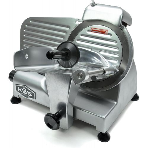  KitchenWare Station KWS Premium 200w Electric Meat Slicer 6 Stainless Steel Blade, Frozen Meat Cheese Food Slicer Low Noises