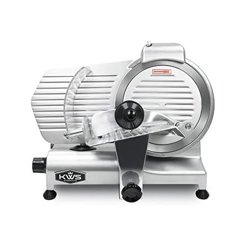  KitchenWare Station KWS Premium Commercial 320w Electric Meat Slicer 10 Stainless Steel Blade, Frozen MeatCheeseFood Slicer Low Noises Commercial and Home Use