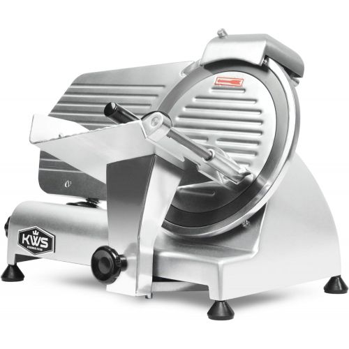  KitchenWare Station KWS Premium Commercial 320w Electric Meat Slicer 10 Stainless Steel Blade, Frozen MeatCheeseFood Slicer Low Noises Commercial and Home Use