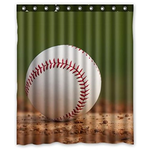  KXMDXA Baseball Waterproof Polyester Bath Shower Curtain Size 60x72 Inch
