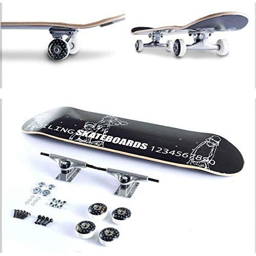  KYCD Vierraedern Maple Skateboard, Professionelles Board Erwachsene Double-Warping Skateboard Anfaenger Junge Erwachsene Novice Short Board 80CM (Farbe : E)