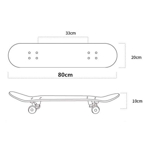  KYCD Professionelle bilaterale Neigungsversion zusammengebautes kurzes Brett-Strassen-Fertigkeiten-Skateboard-Anfaenger-Erwachsenenkind