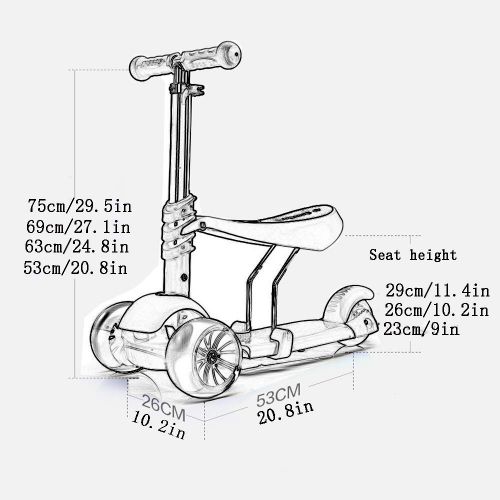  KYCD Kinder Roller 1-12 Jahre alt Slipper koennen sitzen 3 Runden Kinder Auto-Rad Baby Spielzeugauto Roller (Farbe : Gelb)