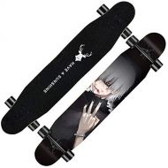 KYCD Vierrad-Ahorn-Skateboards, Professionelle Longboard-Tanzbretter buersten die Strassen statt zu Fuss Erwachsener Teenager Anfanger Junge und Madchen Skateboards 117CM (Farbe : A)