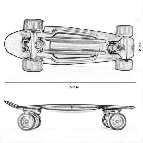  KYCD Skateboard-Anfaenger-jugendlich Ahorn-Skateboard Kinder Erwachsener vierraedriger Roller (Farbe : I)