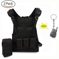 KYJ PUBG Tactical Vest Paintball Airsoft Chest Protector Tactical Vest Outdoor Sports Body Armor (黑色)