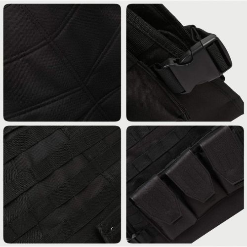  KYJ PUBG Tactical Vest Paintball Airsoft Chest Protector Tactical Vest Outdoor Sports Body Armor (黑色)