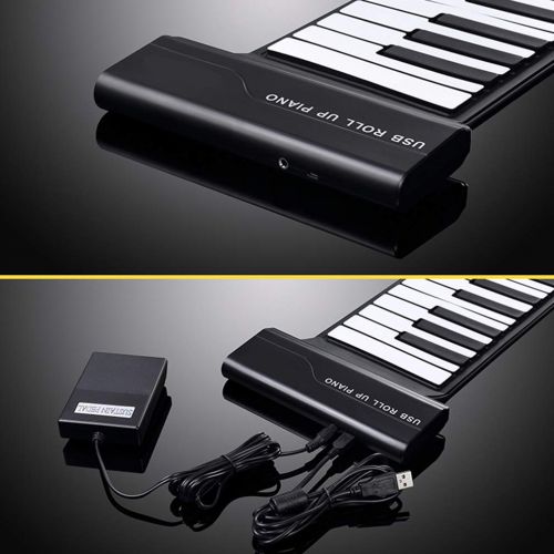  KYLINDRE 88 Keys Roll UP Piano, USB Silicone Portable Foldable MIDI Digital Piano Keyboard, with Built-in SpeakerHeadphone Output