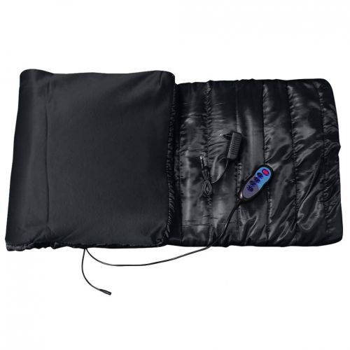  KYLINDRE Full Body Heated Massage Mattress Mat, Remote Control Electric Vibrator Massage Mat, Compact Easy Storage - Black/White