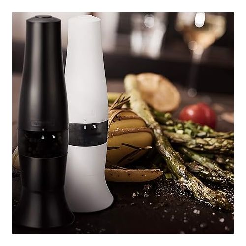  Kyocera Electric Salt & Pepper Mill, Ceramic Burr Grinder, Fast and Quiet- White