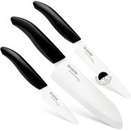 Kyocera Advanced Ceramics - Revolution Series 3-Piece Ceramic Knife Set: Includes 6-inch Chef's Knife; 5-inch Micro Serrated Knife; and 3-inch Paring Knife; Black Handles with White Blades