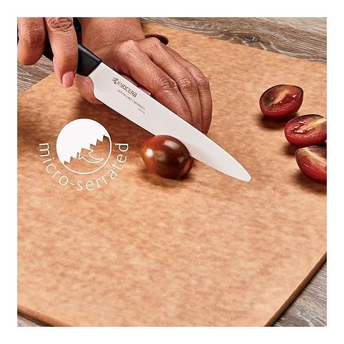  Kyocera Advanced Ceramics - Revolution Series 3-Piece Ceramic Knife Set: Includes 6-inch Chef's Knife; 5-inch Micro Serrated Knife; and 3-inch Paring Knife; Black Handles with White Blades