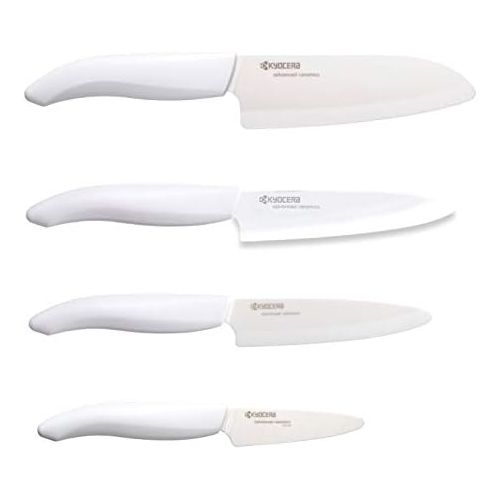  [아마존베스트]Kyocera EBLOCKSET4WHWH Brain Ceramic Knife Set, 5Units, white