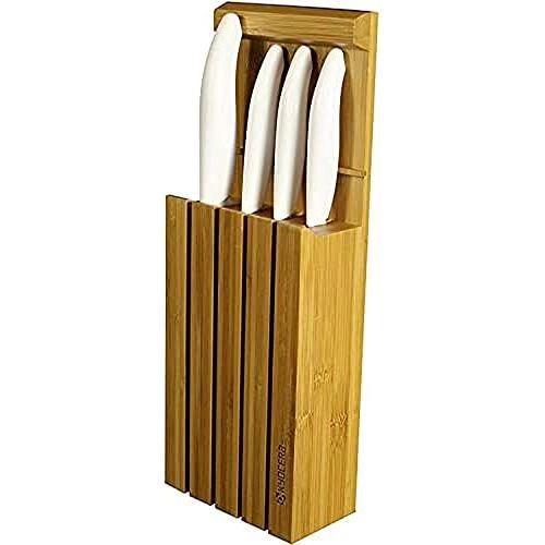  [아마존베스트]Kyocera EBLOCKSET4WHWH Brain Ceramic Knife Set, 5Units, white