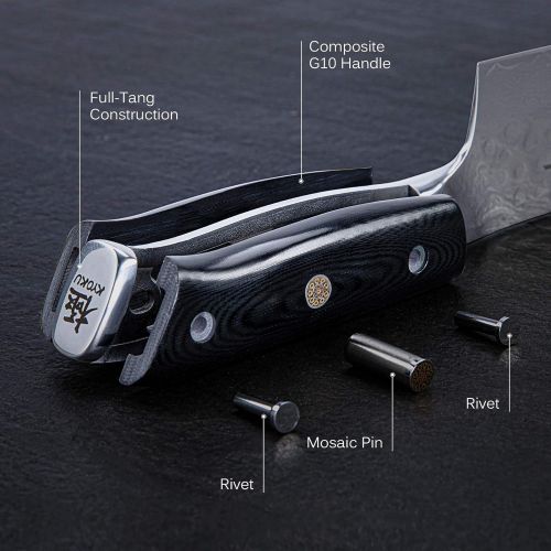  KYOKU Nakiri Knife - 7 - Shogun Series - Japanese VG10 Steel Core Damascus Blade - with Sheath & Case