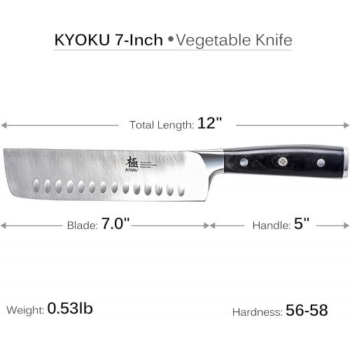  Kyoku Samurai Series 7 Nakiri Vegetable Knife + 10.5 Yanagiba Knife Japanese Sushi Sashimi Knives - Japanese Steel