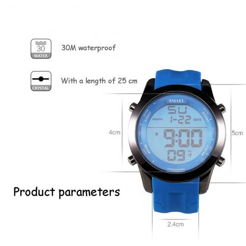 KYSZD-Uhren Smart Watch Bluetooth Digital Outdoor Elektronische Sport Wasserdichte Silikagel Elektronische Multifunktionsarmband fuer Jugendliche Kind Jungen Jugendliche Junior Mann