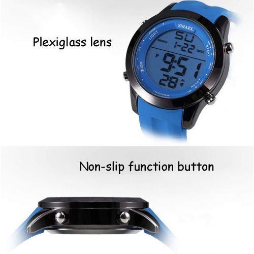  KYSZD-Uhren Smart Watch Bluetooth Digital Outdoor Elektronische Sport Wasserdichte Silikagel Elektronische Multifunktionsarmband fuer Jugendliche Kind Jungen Jugendliche Junior Mann