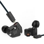 Quad Driver Headphones,ERJIGO KZ ZS6 High Fidelity Extra Bass Earbuds Without Microphone,with Detachable Cable (Black)