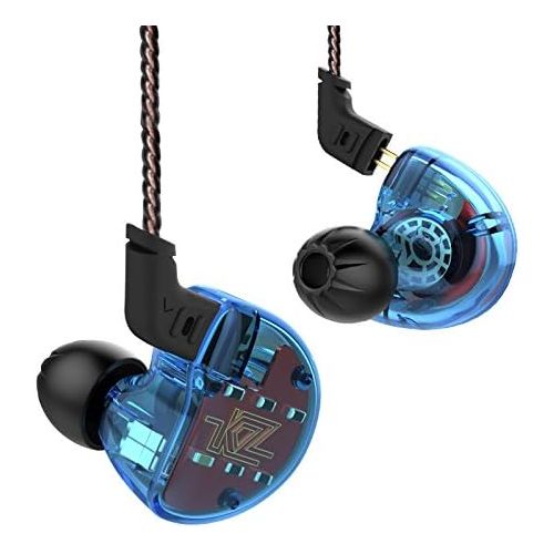  Five Driver Headphones,KZ ZS10 High Fidelity Noise-Isolating EarbudsEarphones with Microphone (Blue)