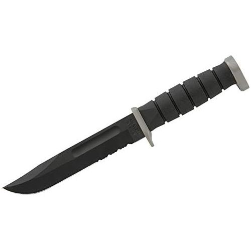  Ka-Bar KA-BAR 1281, D2 FightingUtility Knife, Serrated, black Cordura Sheath