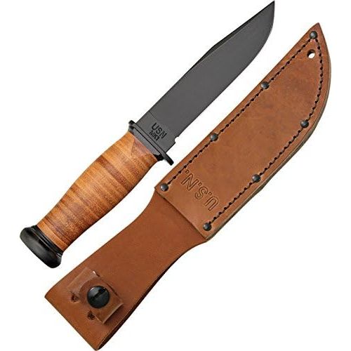  Ka-Bar Straight Leather Handled Mark 1 Knife
