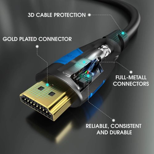  [아마존베스트]4K HDMI Cable, HDMI Cord (30 feet HDMI to HDMI, Top Series) supports (4K@60HZ, 1080p FullHD, UHD, Ultra HD, 3D, High Speed with Ethernet, ARC, PS4, XBOX, HDTV) by KabelDirekt