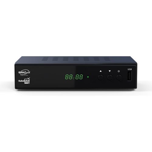  DigiQuest KabelAbel Full HD Cable Receiver Digital DVB C (HDMI, Scart, LAN, USB, Display, Buttons, 2 in 1 Remote Control)